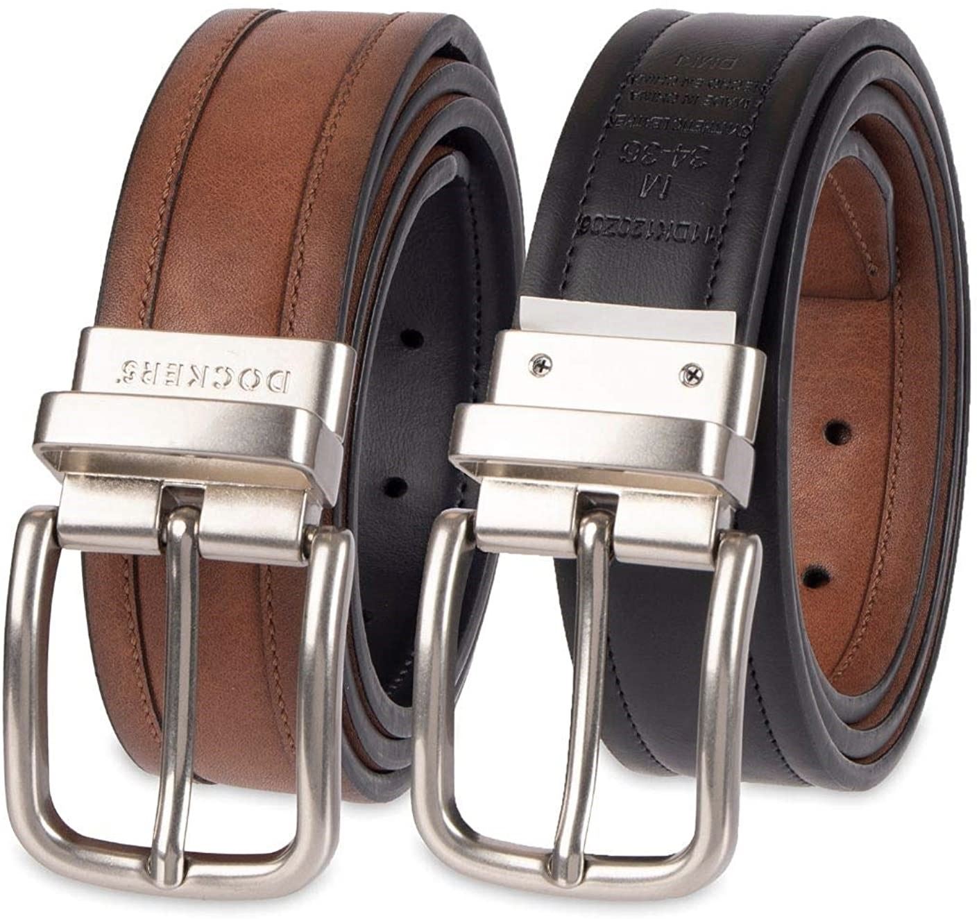Dockers Men's 35MM Reversible Elevated Stretch Belt Tan Black Dockers Men's 35MM Reversible Elevated Stretch Belt Tan Black