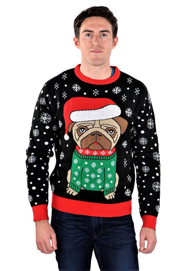 Socallook Classic Cute Ugly Christmas Sweater for Men Xmas Pullover Black