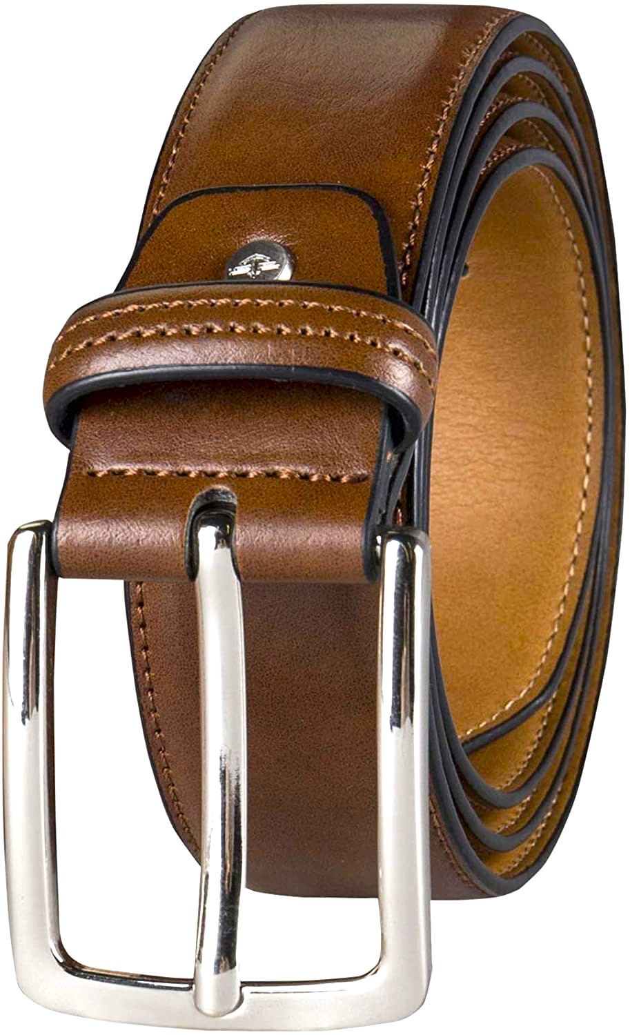 Dockers Men's 35MM Wide Feather Edge Leather Dress Belt Tan Dockers Men's 35MM Wide Feather Edge Leather Dress Belt Tan