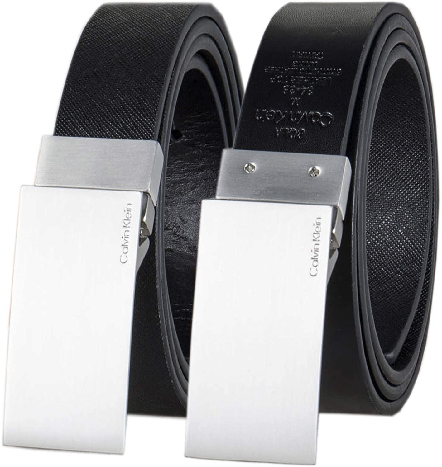 Calvin Klein Men's Saffiano Reversible Plaque Belt - Black - L Calvin Klein Men's Saffiano Reversible Plaque Belt - Black - L
