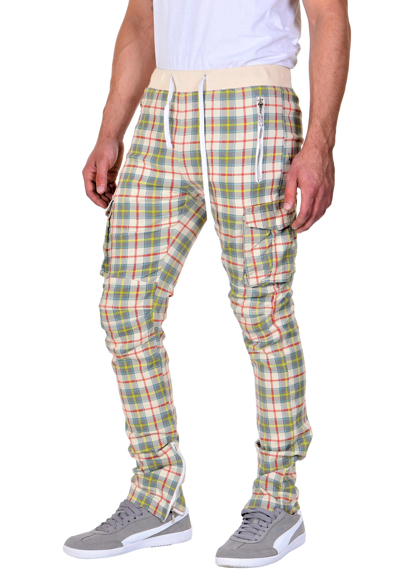 BKYS Men's Sweetdream Plaid Cargo Pants