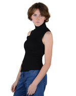 Socal Look Ribbed Women’s Sleeveless Turtleneck Top Y2K Cute