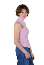 Socal Look Ribbed Women’s Sleeveless Turtleneck Top Y2K Cute