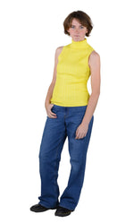 Socal Look Ribbed Women’s Sleeveless Turtleneck Top Y2K Cute