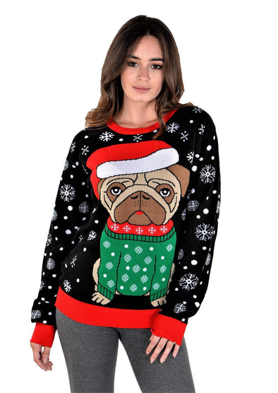 SoCal Look Youth Ugly Christmas Sweater Santa Pug Pullover