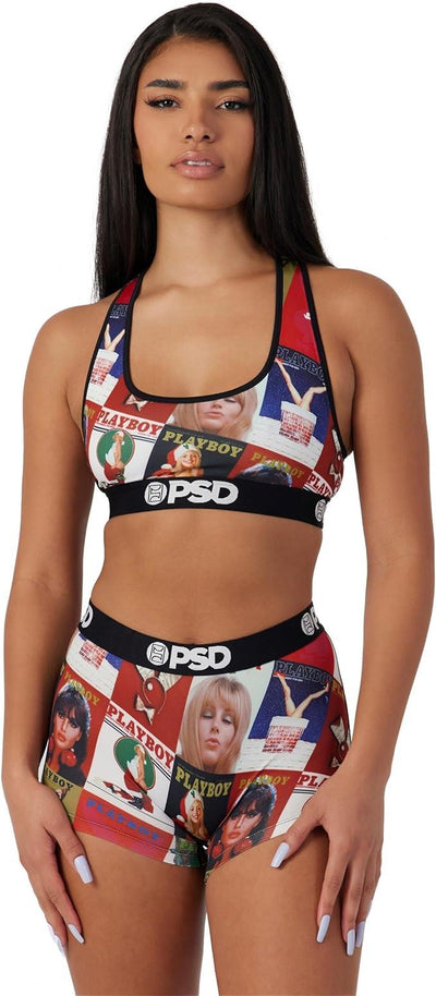 PSD Women's Playboy Xmas Covers Sports Bra Multicolor