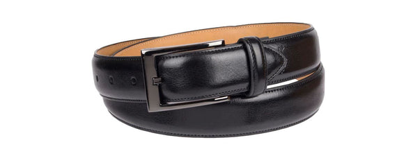 Dockers Men's 32MM Wide Feather Edge Leather Dress Belt Black