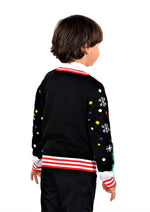 SOCAL LOOK Kids Best Ugly Christmas Sweater - Black Long Sleeve Unisex Children Tacky Cute T-Rex Holiday Pullover for Boys & Girls