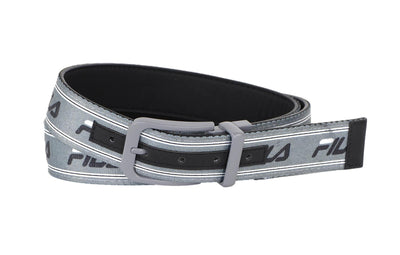 FILA Men's 1.45" Wide Reversible Bonded Leather Belt Black/Grey