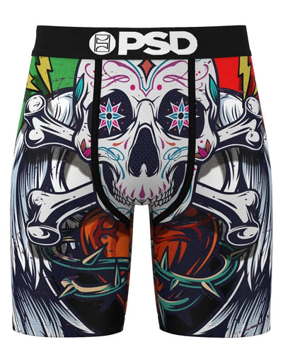 PSD Men's Skull Burst Boxer Briefs - Breathable and Supportive Underwear