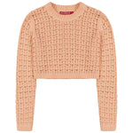 SOCAL LOOK Women’s Crochet Cotton Crop Top Long Sleeve Crew Neck