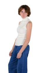 Socal Look Ribbed Women’s Sleeveless Turtleneck Top Y2K Cute