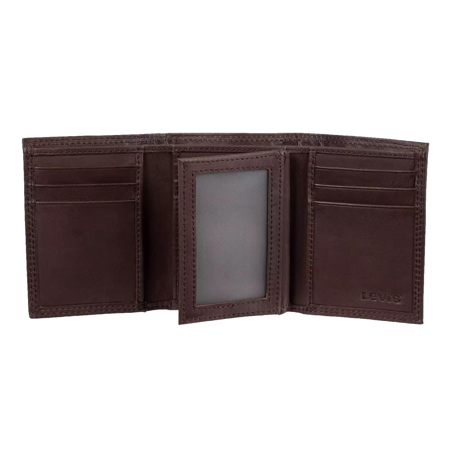 Levi's Men's RFID Trifold Leather Wallet -Slim Classic Billfold