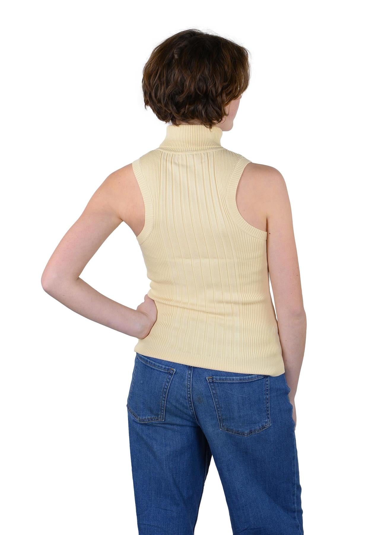 Socal Look Ribbed Women’s Sleeveless Turtleneck Top Y2K Cute