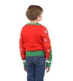 SOCAL LOOK Kids Ugly Christmas Sweater - Red Long Sleeve Unisex Children Festive Cute Chill Snowman Holiday Xmas Pullover for Boys & Girls