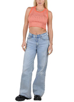 Socal Look Women’s Ribbed Knit Sleeveless Crop Tank Top