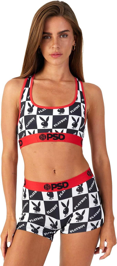 PSD Women's Playboy Checkers Sports Bra Multicolor
