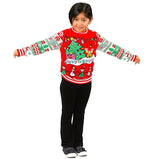 SOCAL LOOK Ugly Christmas Sweater for Kids- Unisex Children Red Color Long Sleeve Funny and Festive Tacky Cute Holiday Xmas Pullover for Boys & Girls