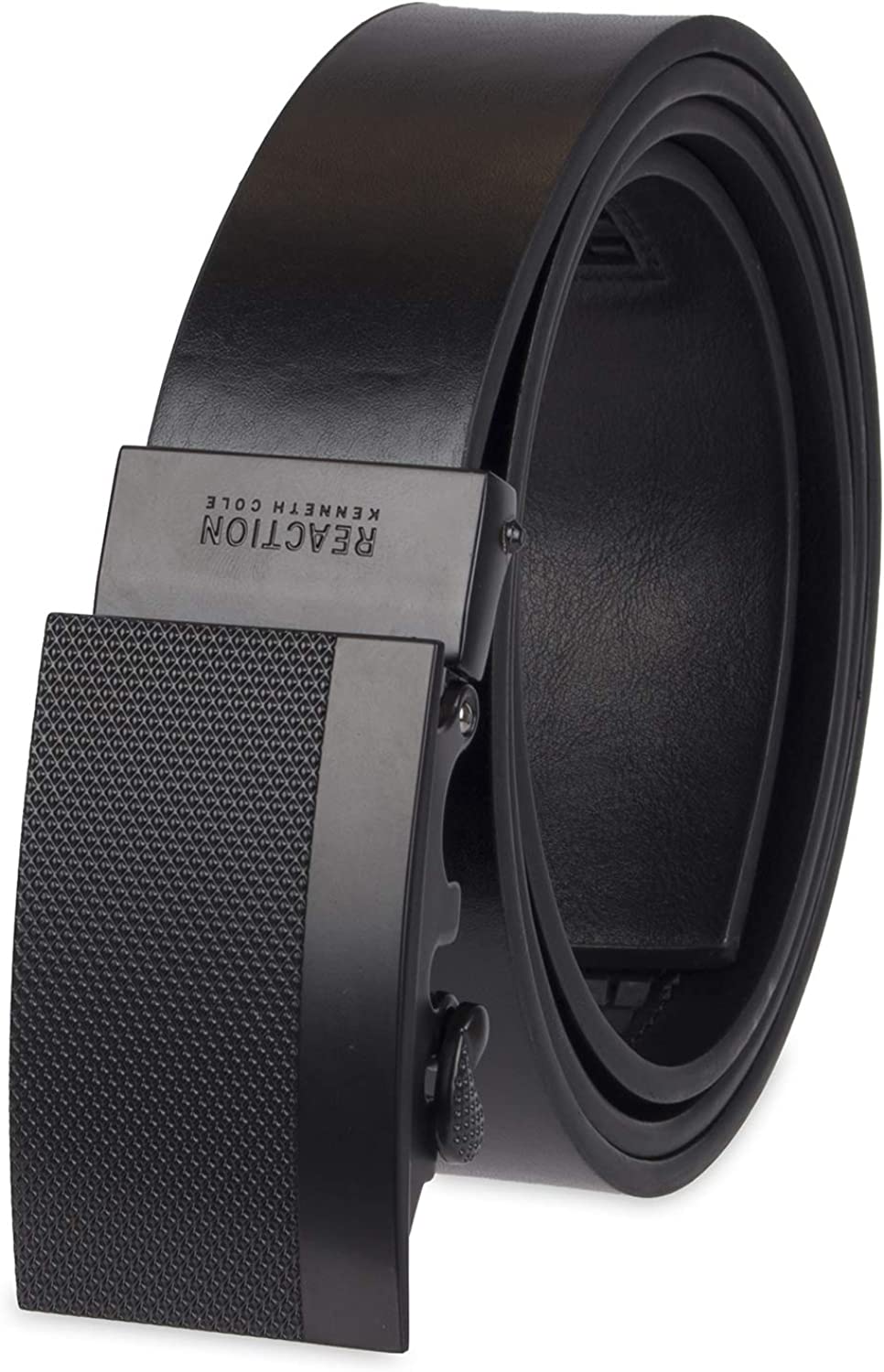 Kenneth Cole Men's 35MM Wide Adjustable Belt with Track Lock Black ...