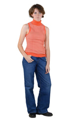 Socal Look Ribbed Women’s Sleeveless Turtleneck Top Y2K Cute