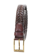 Dockers Men's 32MM Wide Faux Leather Braided Belt Tan