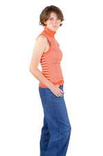 Socal Look Ribbed Women’s Sleeveless Turtleneck Top Y2K Cute