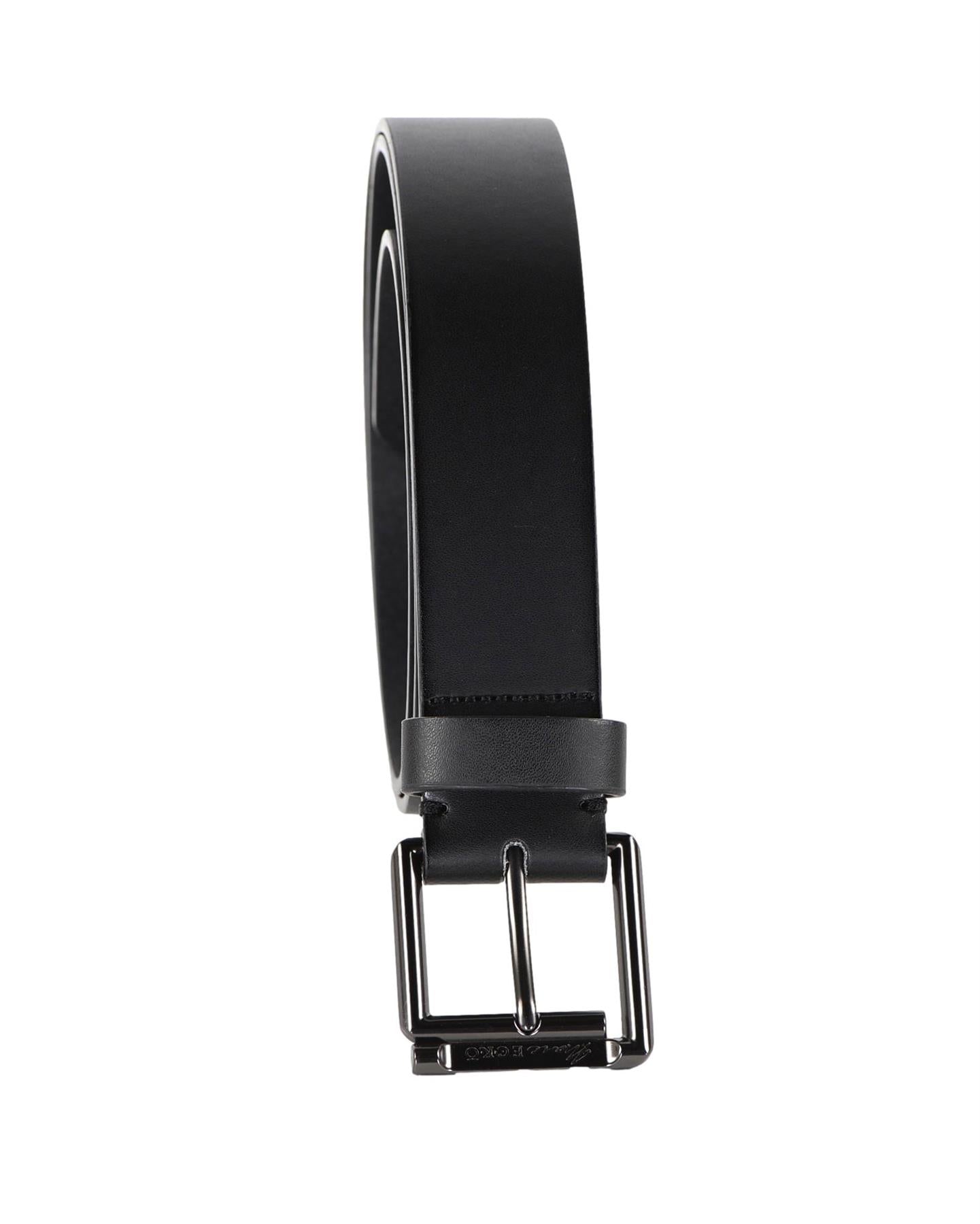 Marc Ecko Men's 1.5" Wide Black Casual Belt with Embossed Logo Buckle