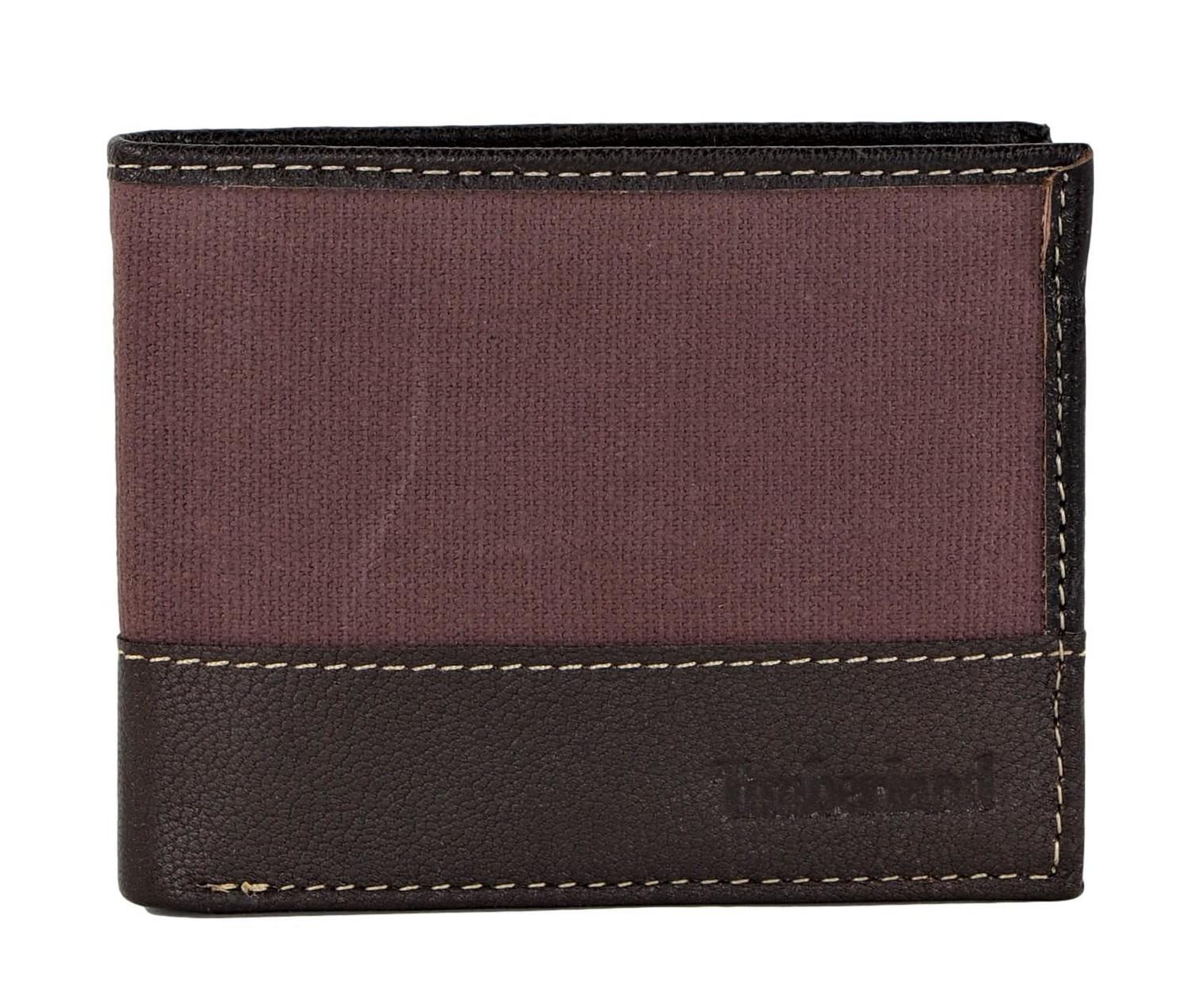 Timberland Men's Genuine Leather Bifold Passcase Wallet with Flip ID Pocket