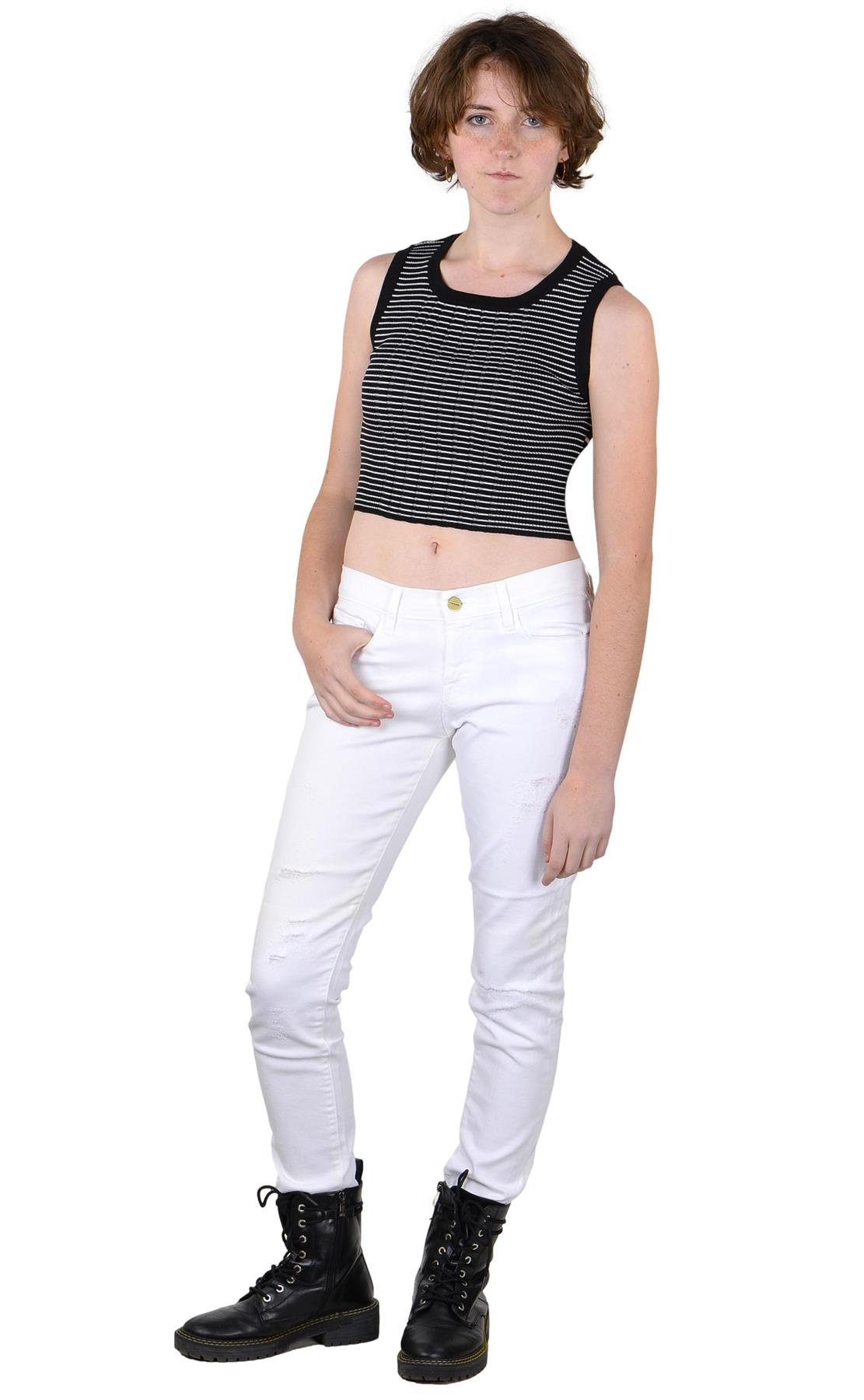 Socal Look Women's Sleeveless Crew Neck Sweater Top in Stretchable Viscose Blend