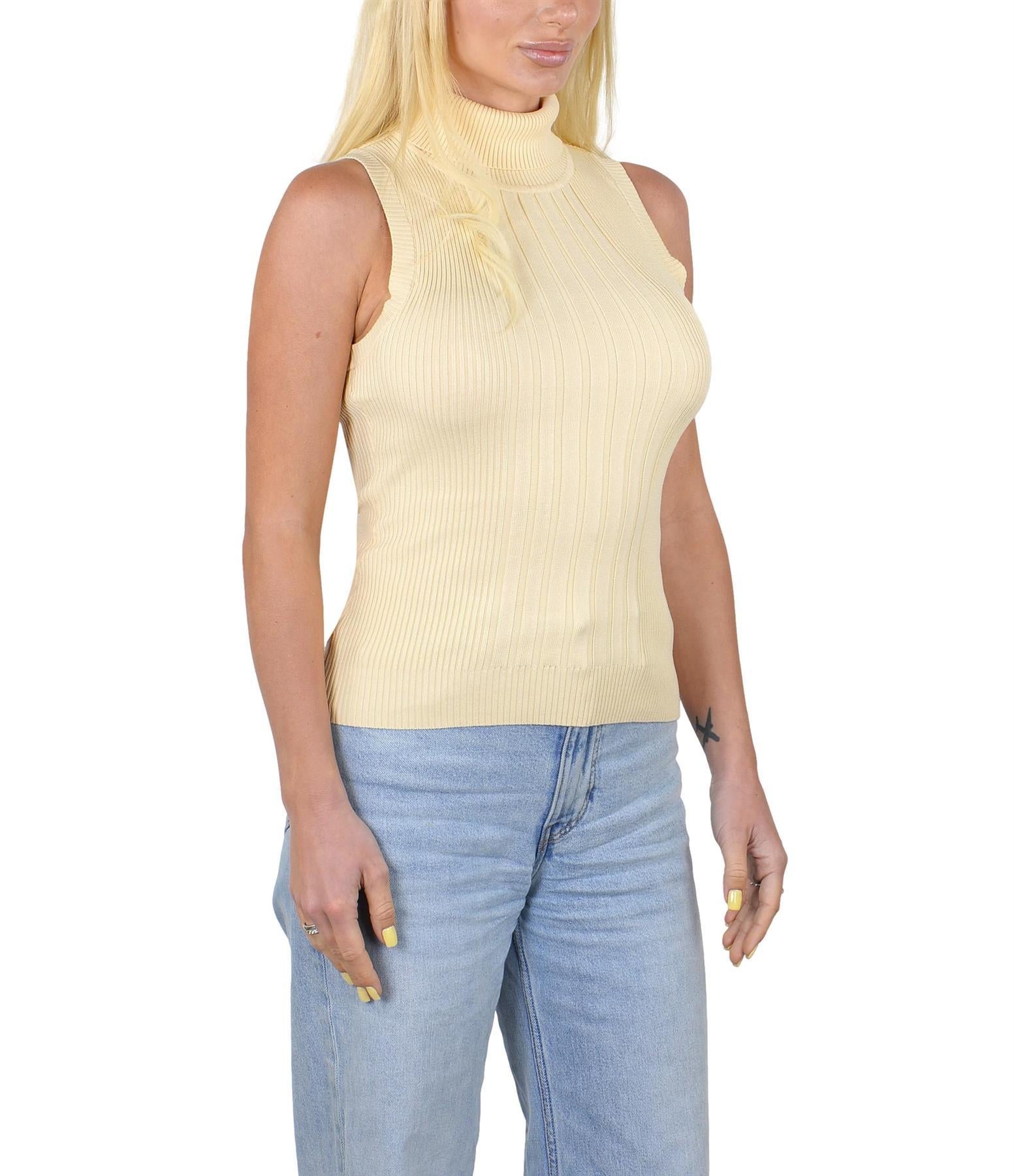 Socal Look Ribbed Women’s Sleeveless Turtleneck Top Y2K Cute