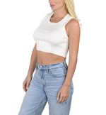 Socal Look Women’s Ribbed Knit Sleeveless Crop Tank Top