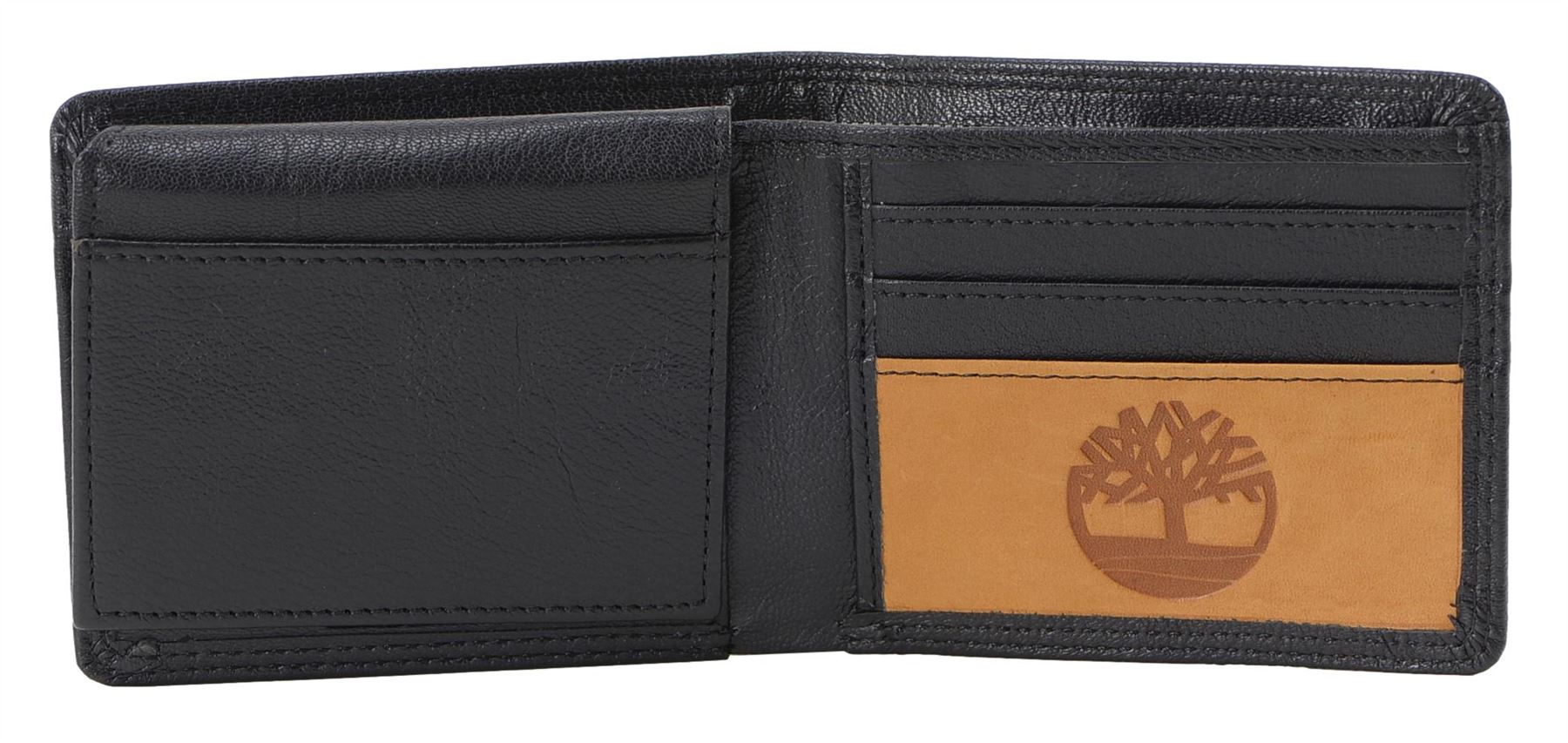 Timberland Men's Genuine Leather Bifold Passcase Wallet with Flip ID Pocket