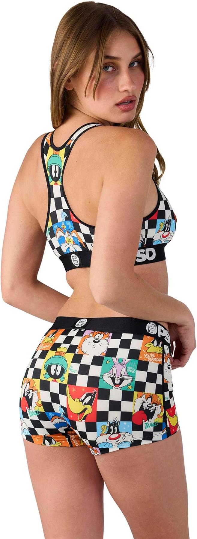 PSD Women Boy Shorts - LT Check Full Coverage Stretch Underwear