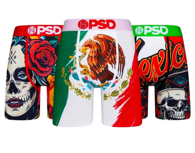 PSD Men's Mexico 3 Pack Boxer Briefs Multi Color