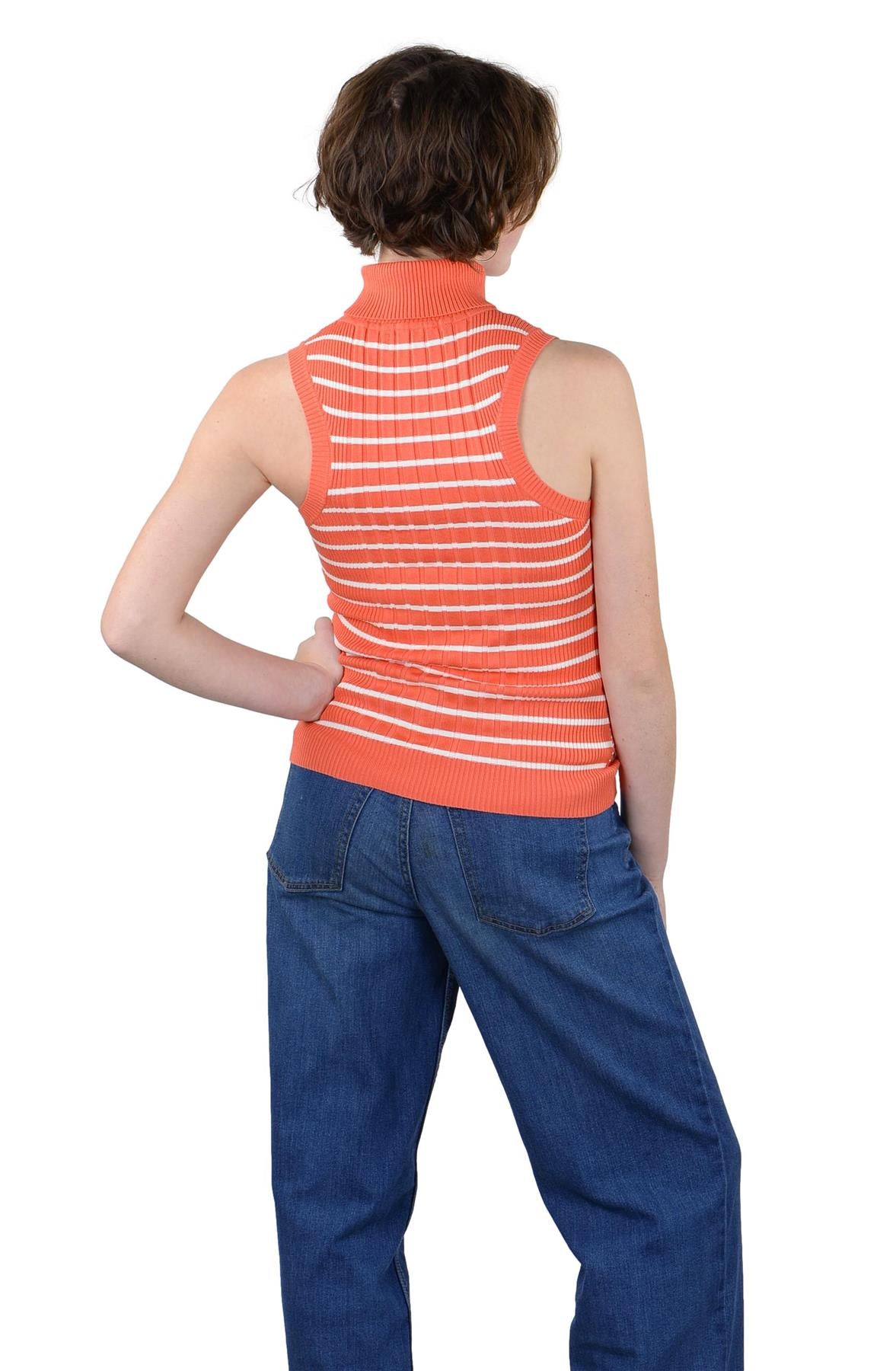 Socal Look Ribbed Women’s Sleeveless Turtleneck Top Y2K Cute