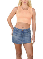 Socal Look Women’s Ribbed Knit Sleeveless Crop Tank Top