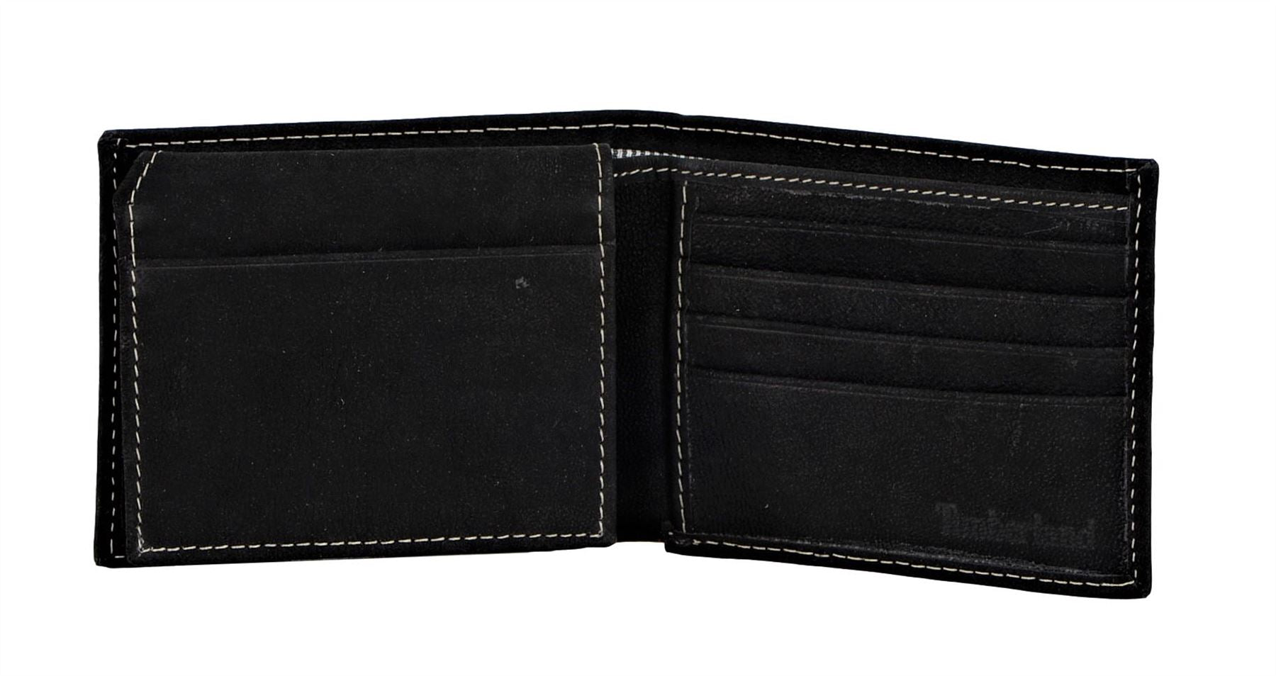 Timberland Men's Genuine Leather Bifold Passcase Wallet with Flip ID Pocket