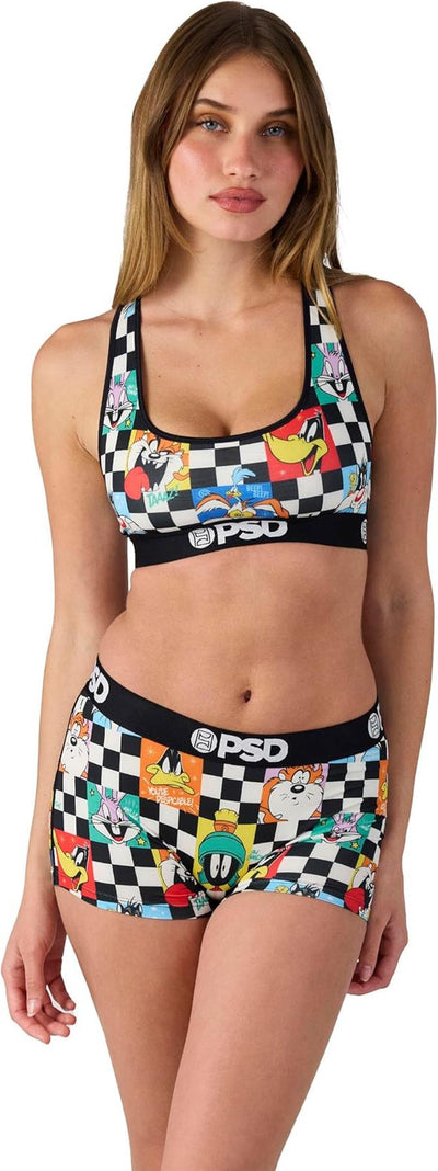 PSD Women Boy Shorts - LT Check Full Coverage Stretch Underwear