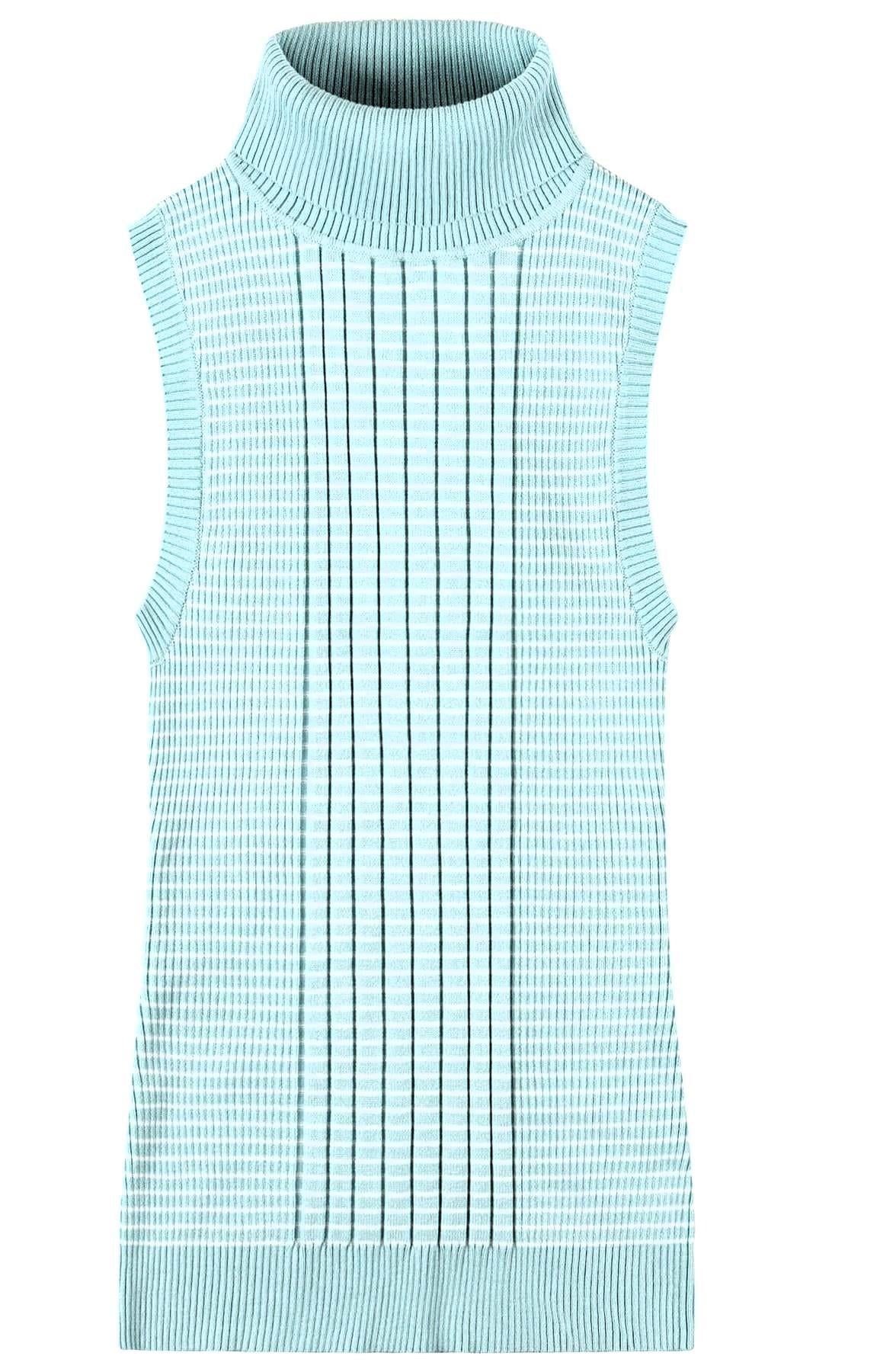 Socal Look Ribbed Women’s Sleeveless Turtleneck Top Y2K Cute