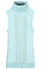 Socal Look Ribbed Women’s Sleeveless Turtleneck Top Y2K Cute