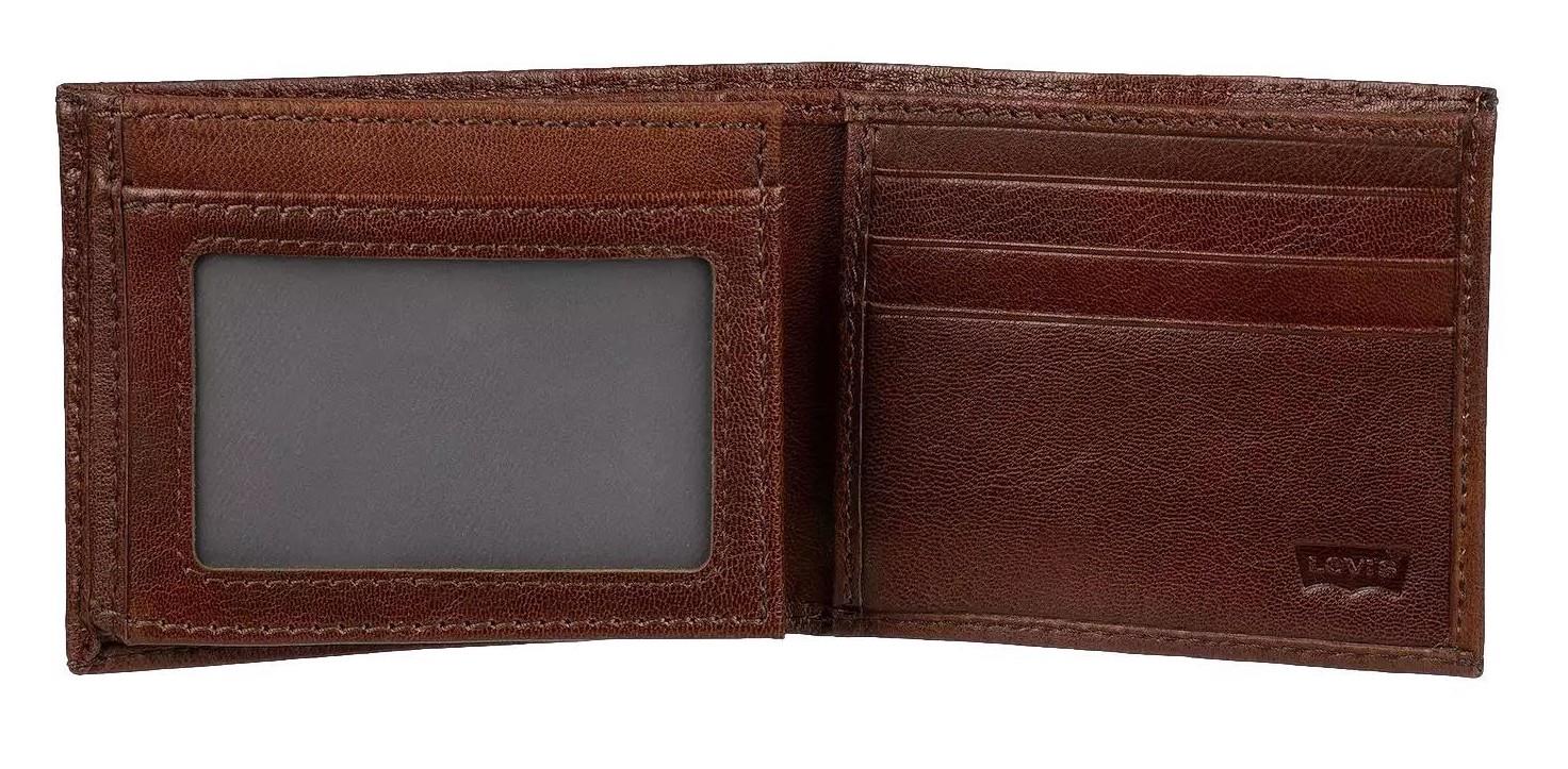 Levi's Men's RFID Bifold Leather Wallet Slim Classic Billfold