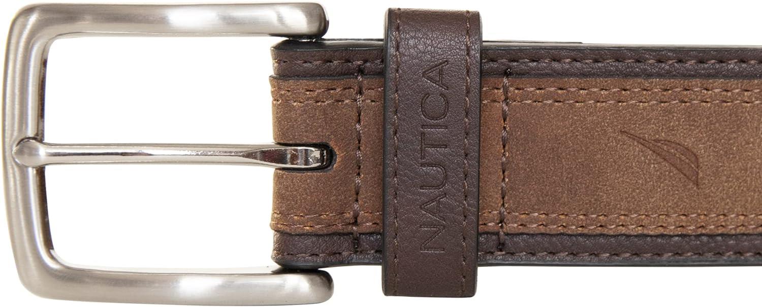 Nautica Men's Casual Overlay Leather Belt