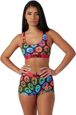 PSD Women's Neon Smiles Sports Bra Multicolor