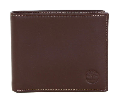 Timberland Men's Genuine Leather Bifold Passcase Wallet with Flip ID Pocket