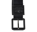 Marc Ecko Men's 1.4" Wide Black Casual Belt with Roller Buckle & 1.5" Keeper