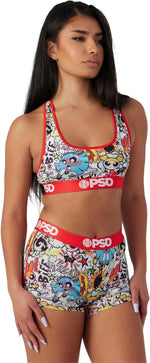 PSD Women's Powerpuff Girls Bomb Sports Bra Multicolor