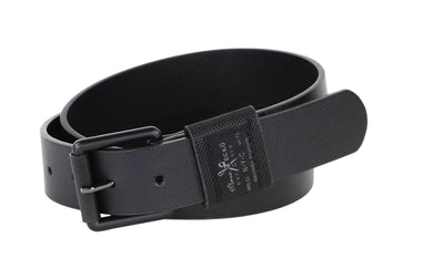 Marc Ecko Men's 1.4" Wide Black Casual Belt with Roller Buckle & 1.5" Keeper
