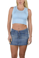 Socal Look Women’s Ribbed Knit Sleeveless Crop Tank Top