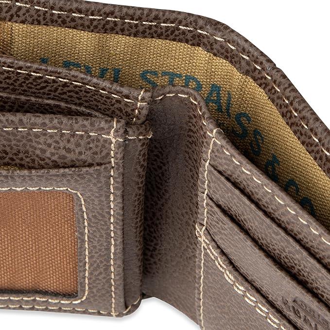 Levi's Men's RFID Bifold Leather Wallet Slim Classic Billfold