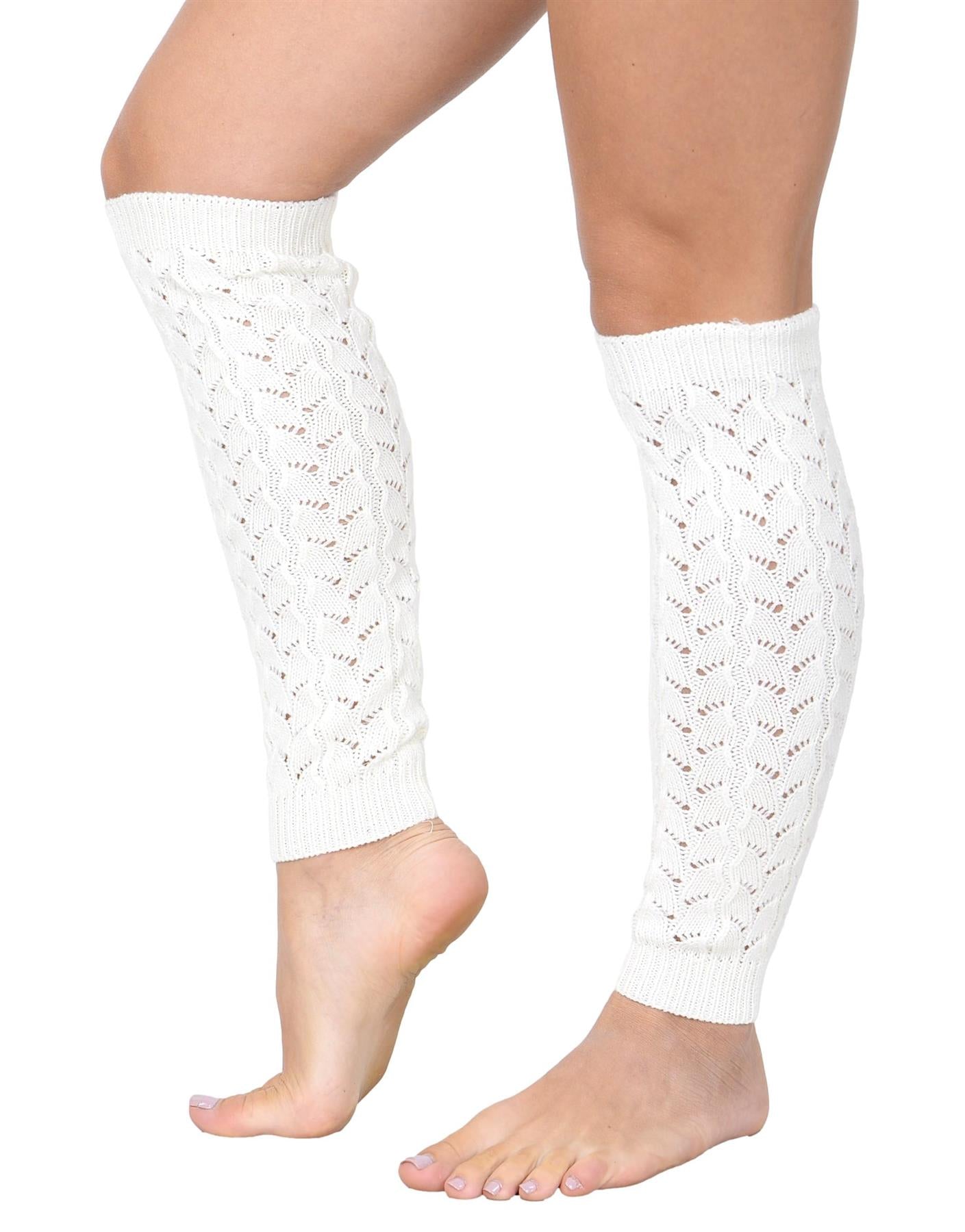 KESIS Women's Cable Knit Leg Warmers Knitted Crochet Long Socks